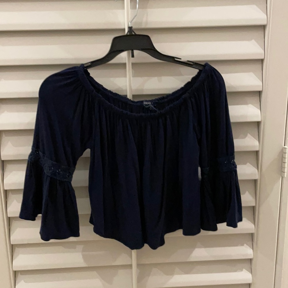 Forever 21 blue off-the-shoulder top